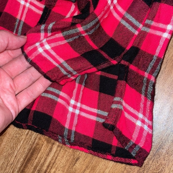 Lane Bryant women’s tunic shirt 16 button up long sleeve plaid plus flannel - Picture 9 of 10